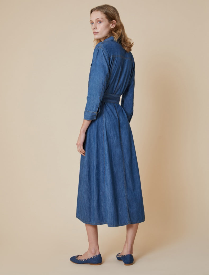 Pennyblack - Abito chemisier in demin leggero, blu. Pennyblack - Abito chemisier in demin leggero, blu.