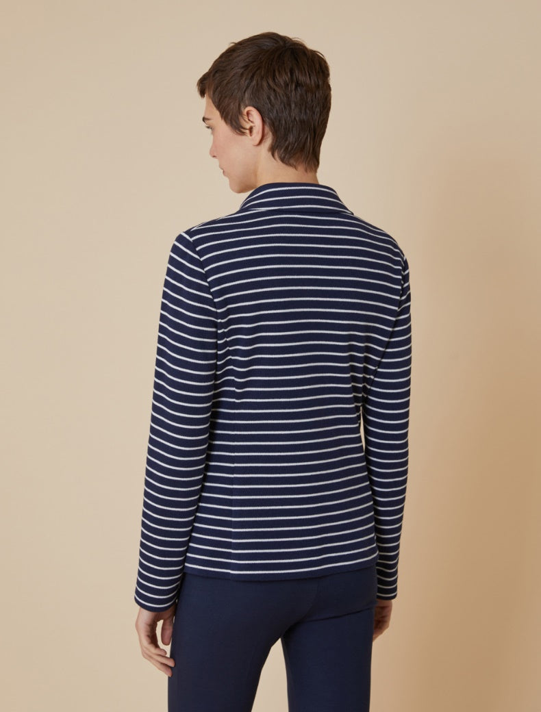 Pennyblack - Blazer in jersey pique', bianco e blu. Pennyblack - Blazer in jersey pique', bianco e blu.