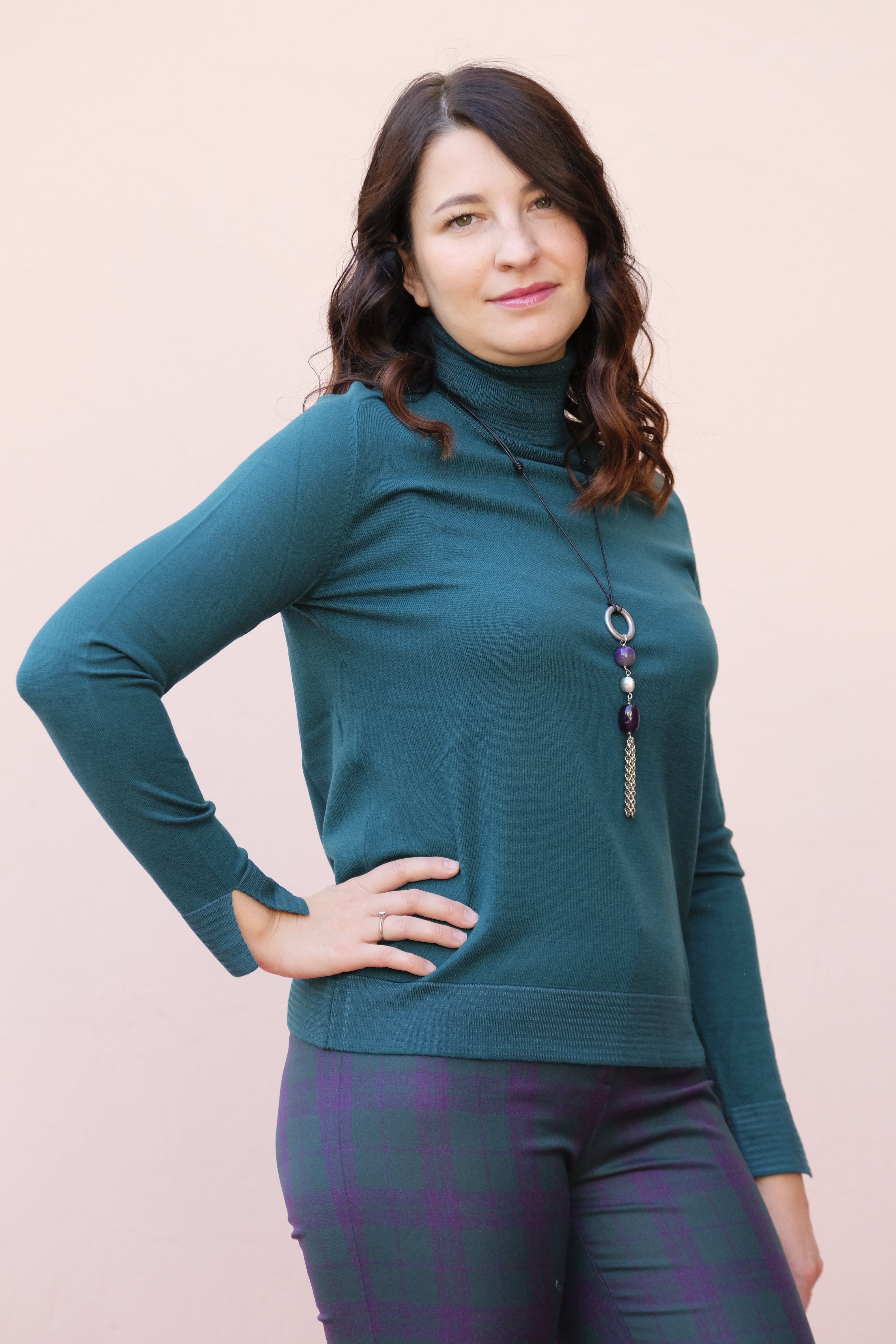 Diana Gallesi - Maglia di viscosa, dolcevita di color verde Diana Gallesi - Maglia di viscosa, dolcevita di color verde