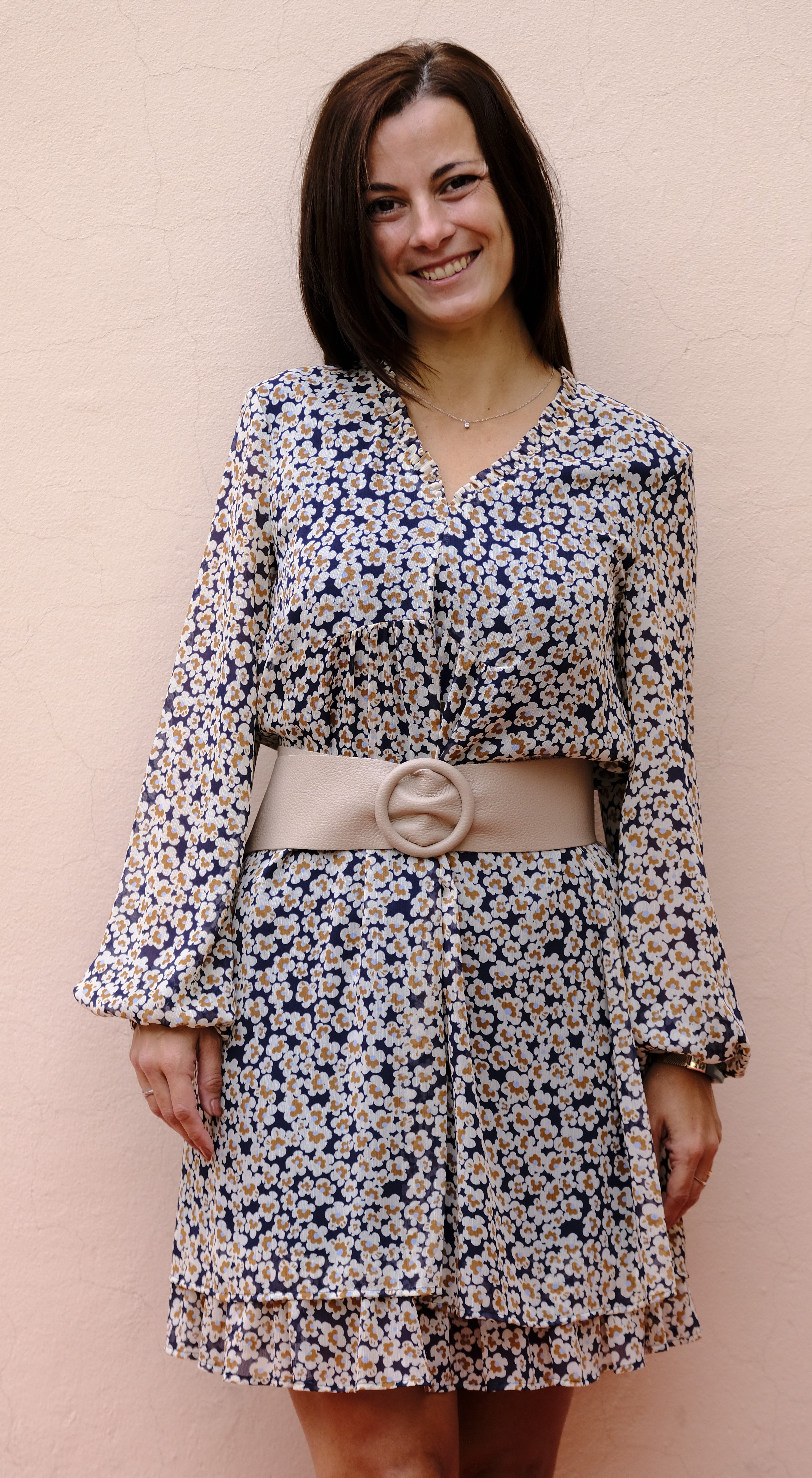 Pennyblack - Abito in crepon floreale, linea scivolata, foderato. Pennyblack - Abito in crepon floreale, linea scivolata, foderato.