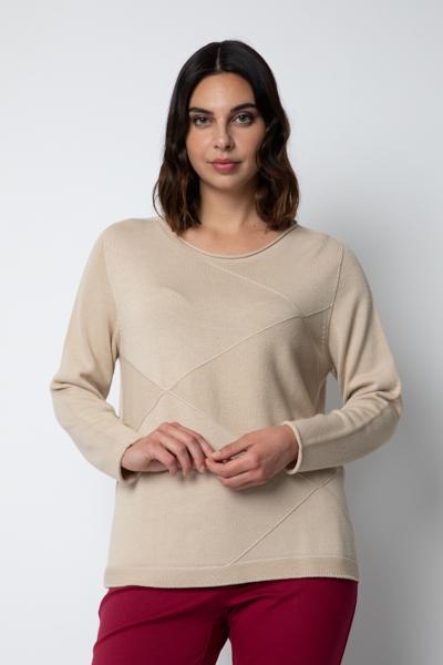 Giulia Valli Maglia girocollo in lana Merino color panna