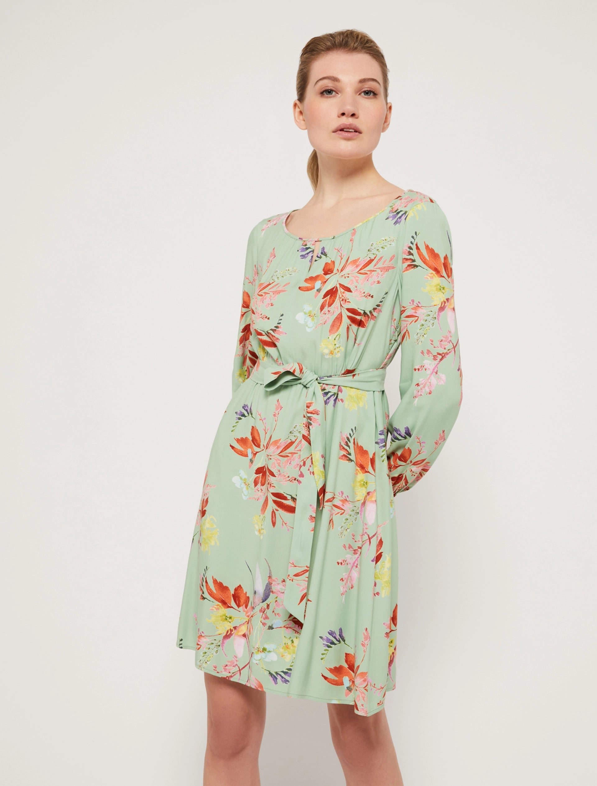 Pennyblack - Abito di viscosa stampata, manica lunga, taglio in vita, sfoderato Pennyblack - Abito di viscosa stampata, manica lunga, taglio in vita, sfoderato - shopmonicamoda