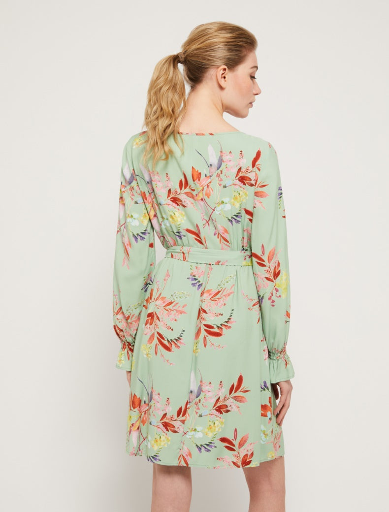 Pennyblack - Abito di viscosa stampata, manica lunga, taglio in vita, sfoderato Pennyblack - Abito di viscosa stampata, manica lunga, taglio in vita, sfoderato - shopmonicamoda