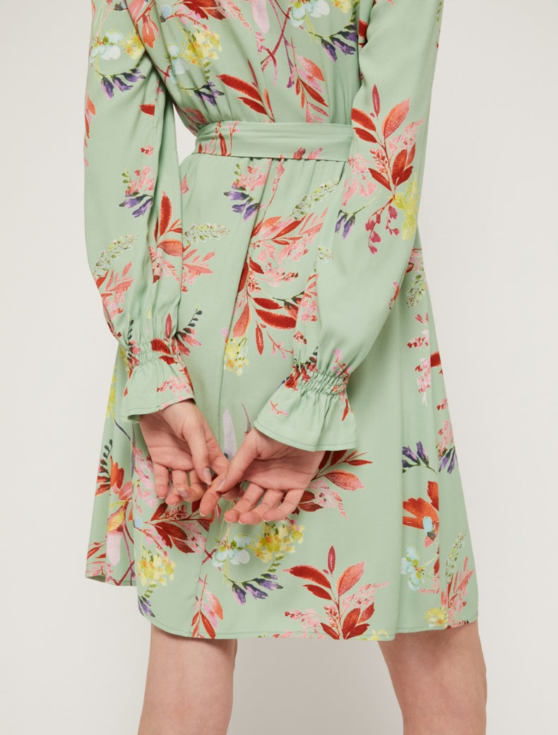 Pennyblack - Abito di viscosa stampata, manica lunga, taglio in vita, sfoderato Pennyblack - Abito di viscosa stampata, manica lunga, taglio in vita, sfoderato - shopmonicamoda