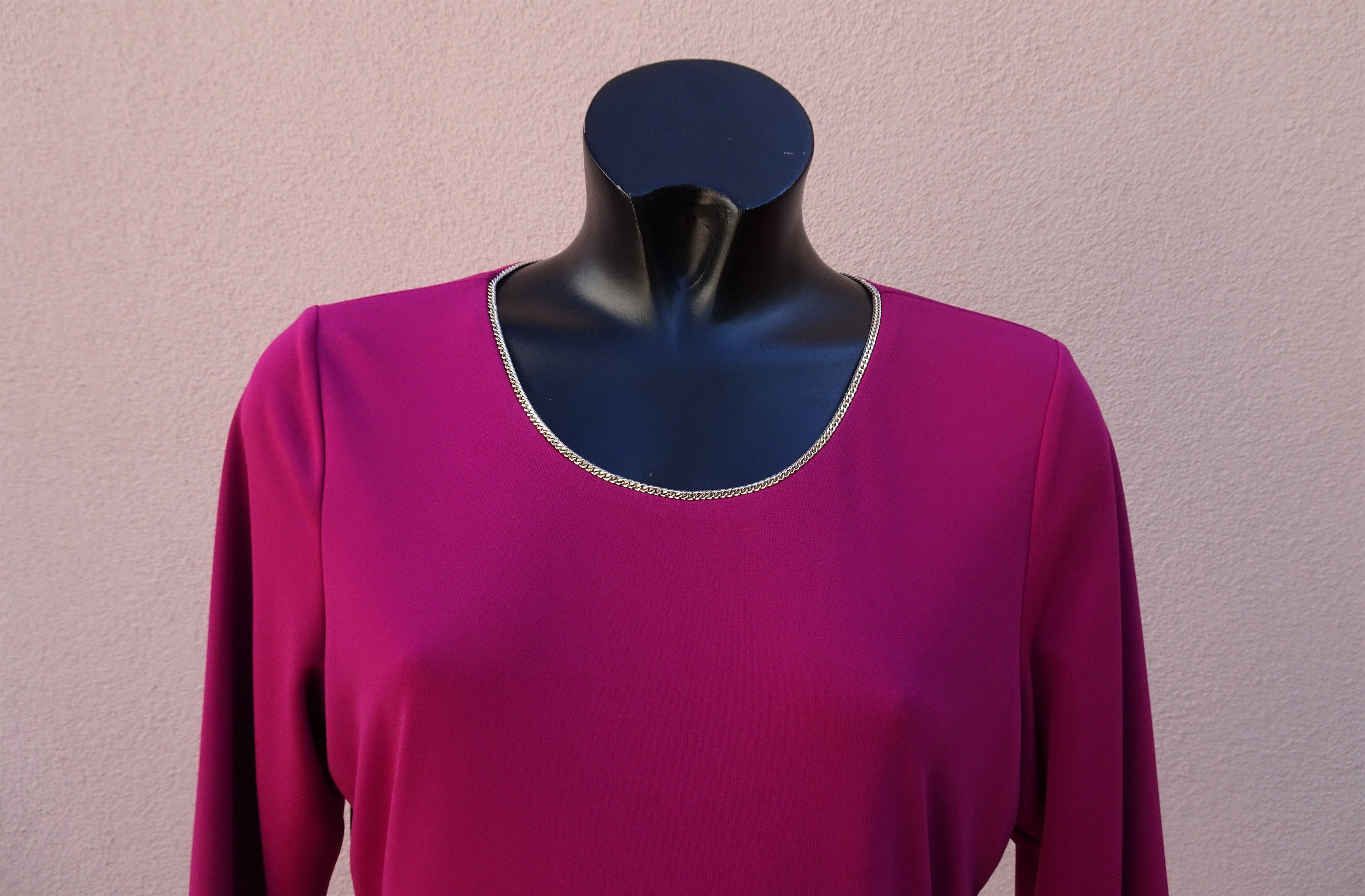 Giulia Valli - Blusa in cady, girocollo con profilo catenella, maniche tre quarti GIULIA VALLI - Camicie e bluse - shopmonicamoda