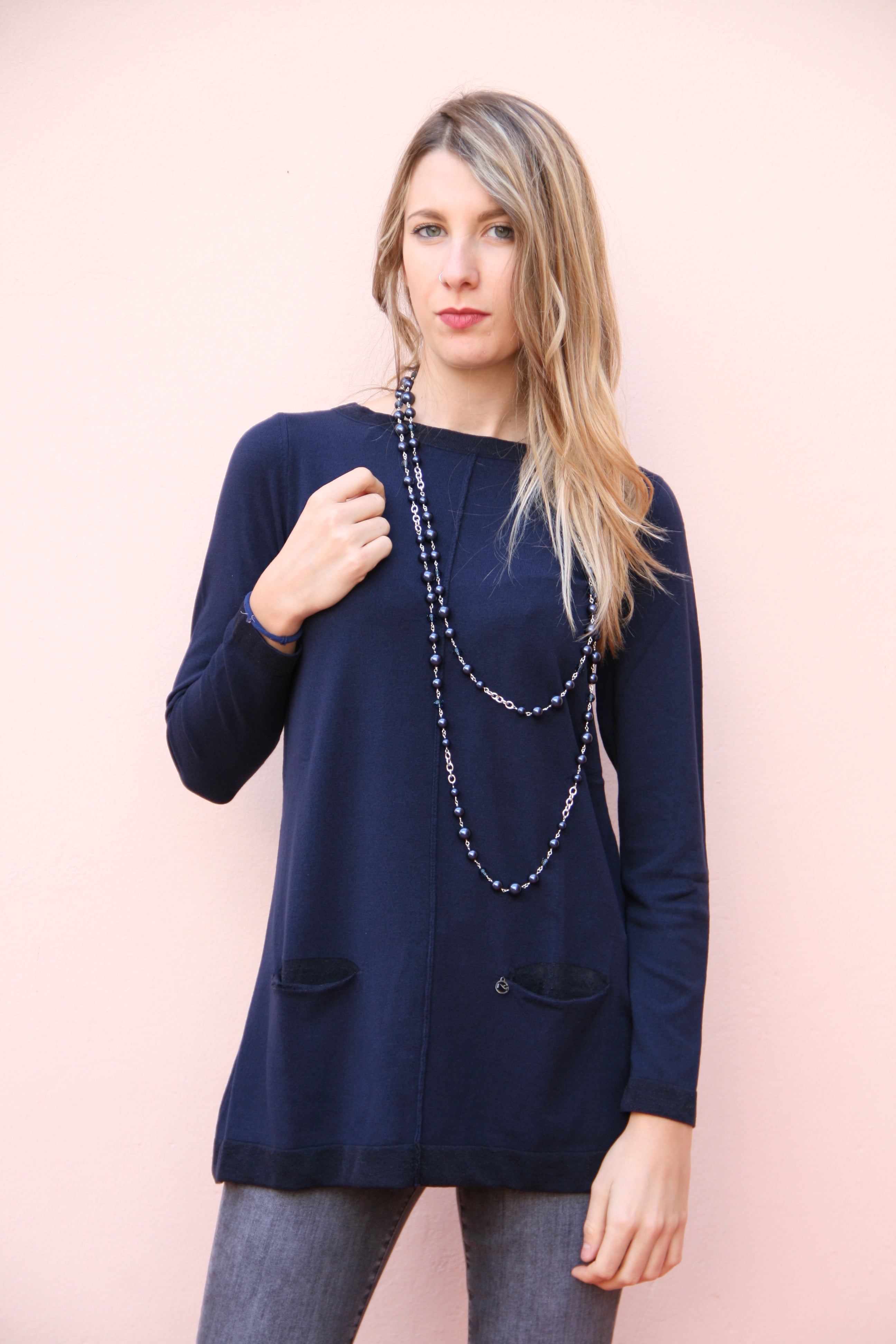 Nero Giardini - Maglia blu con scollo a barchetta NERO GIARDINI Maglia blu