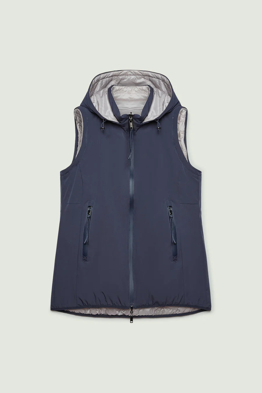 Luisa Viola - Piumino 4 in 1, double face, con cappuccio e maniche staccabili, tessuto tecnico.