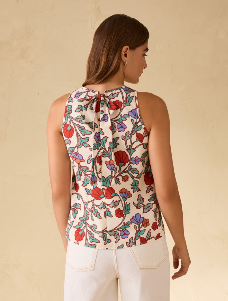 Pennyblack - Top in popeline floreale, giromanica all'americana,taglio svasato. - shopmonicamoda