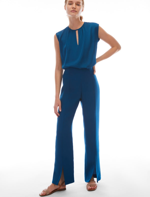 Pennyblack - Pantalone fluidi, linea diritta e morbida. Vita regolare, senza tasche, zip invisibile al fianco.