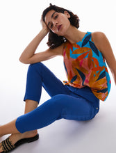 Carica l&#39;immagine nel visualizzatore di Gallery, Pennyblack - Pantaloni popeline di cotone ,indaco, taglio slim, lunghezza caviglia, tasche alla francese
