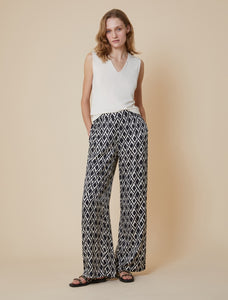 Pennyblack - Pantaloni in twill a fantasia, nero e bianco