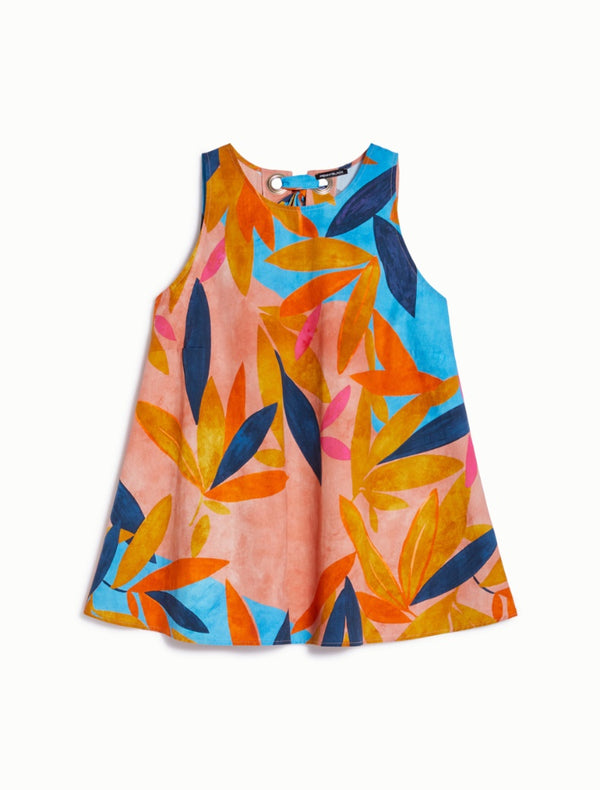 Pennyblack - Top in popeline di cotone in fantasia acquerello, linea svasata - shopmonicamoda