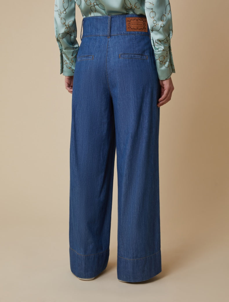 Pennyblack - Jeans ampi in denim leggero,blu