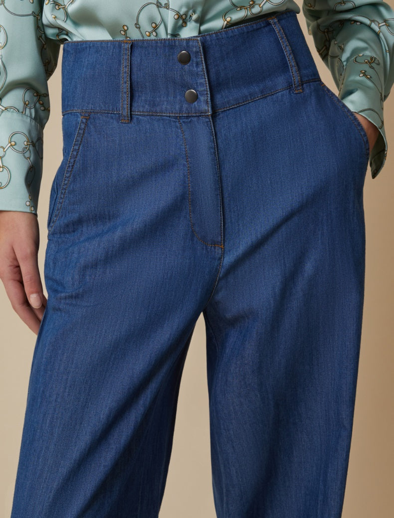 Pennyblack - Jeans ampi in denim leggero,blu