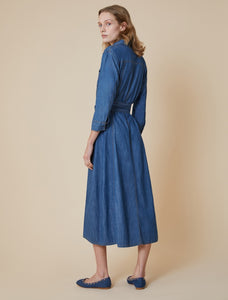 Pennyblack - Abito chemisier in demin leggero, blu.