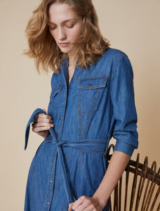 Pennyblack - Abito chemisier in demin leggero, blu.