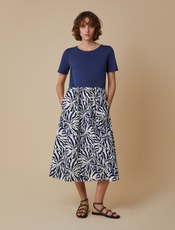 Pennyblack - Abito in jersey e popeline, blu - shopmonicamoda