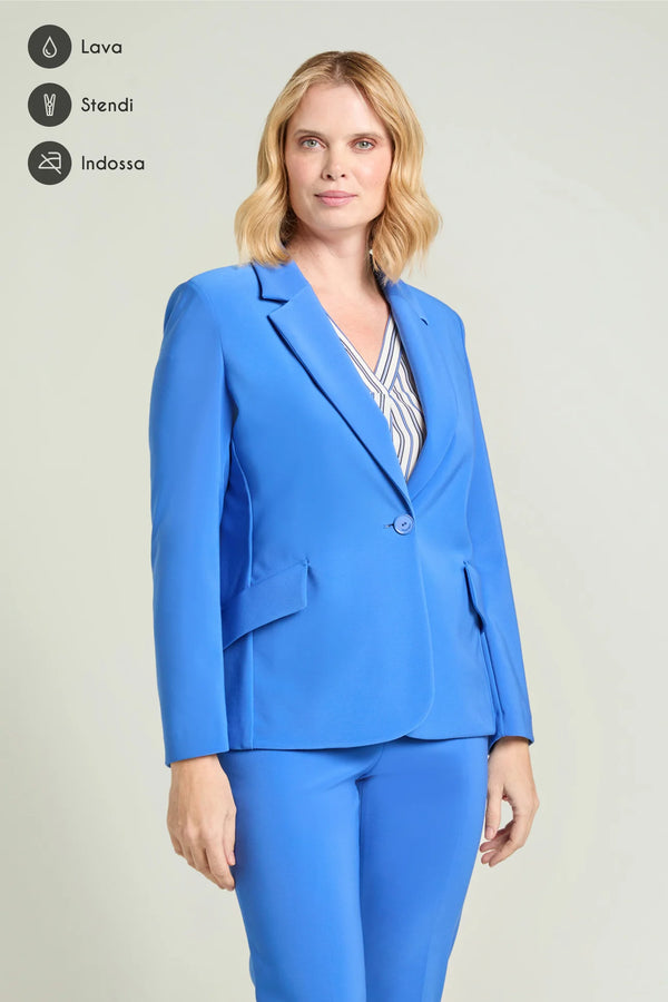 Luisa Viola - Blazer in compatto strech blu royal.