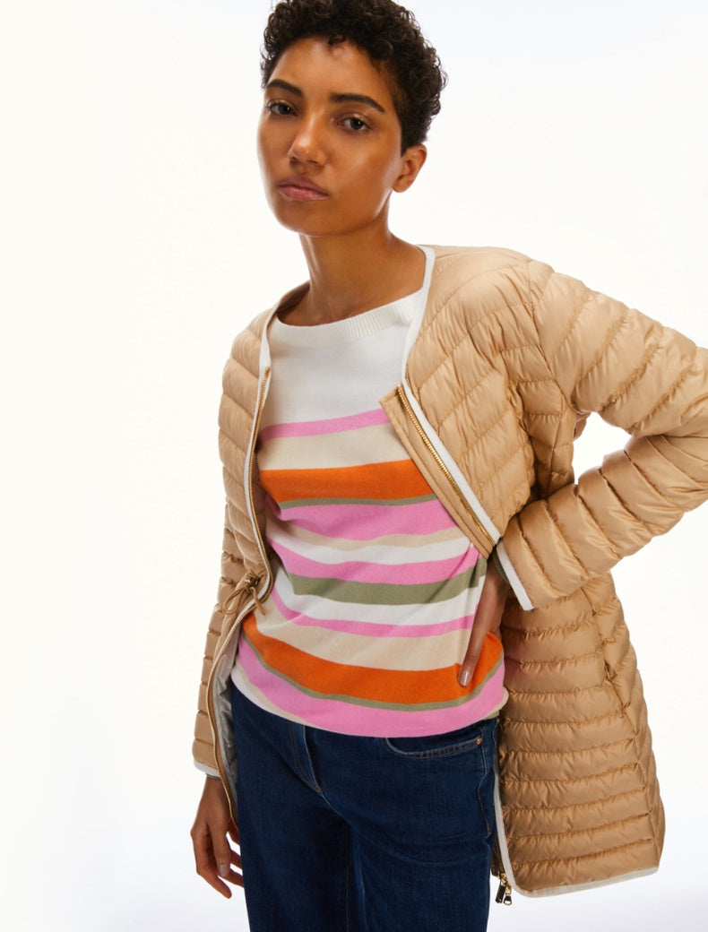 Pennyblack - Maglia in cotone leggero, a righe colorate, scollo a barchetta
