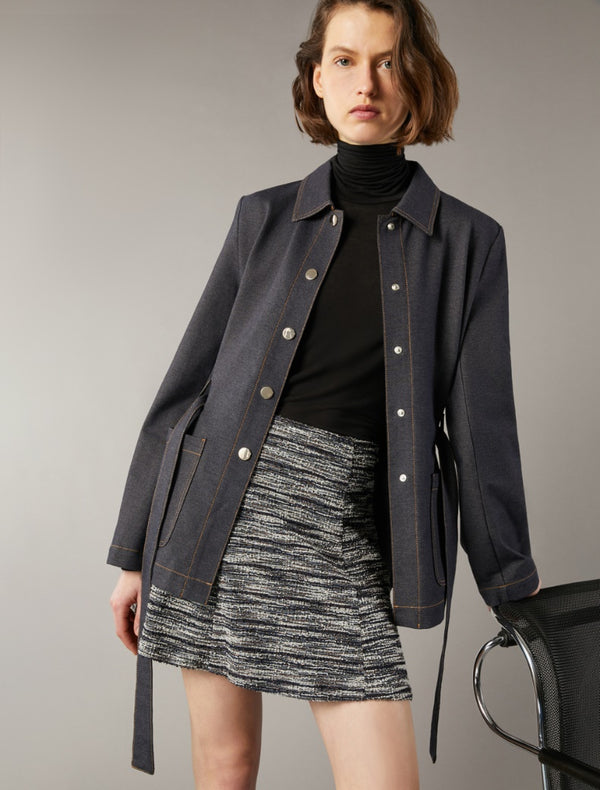 Pennyblack - Minigonna in jersey, lavorazione jacquard linea svasata.