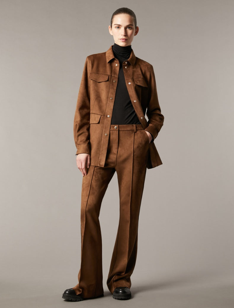 Pennyblack - Pantalone in jersey vellutato. Taglio slim fino al ginocchio e svasato al fondo.Vita regolare, tasche alla francese