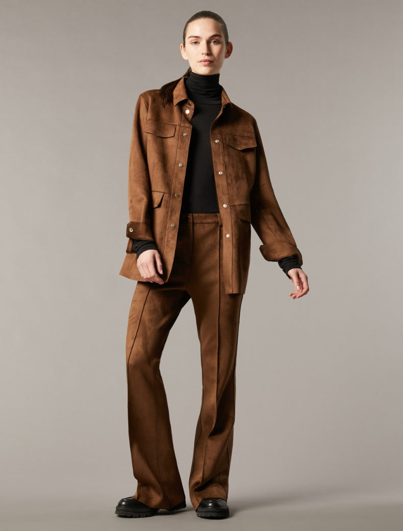 Pennyblack - Pantalone in jersey vellutato. Taglio slim fino al ginocchio e svasato al fondo.Vita regolare, tasche alla francese