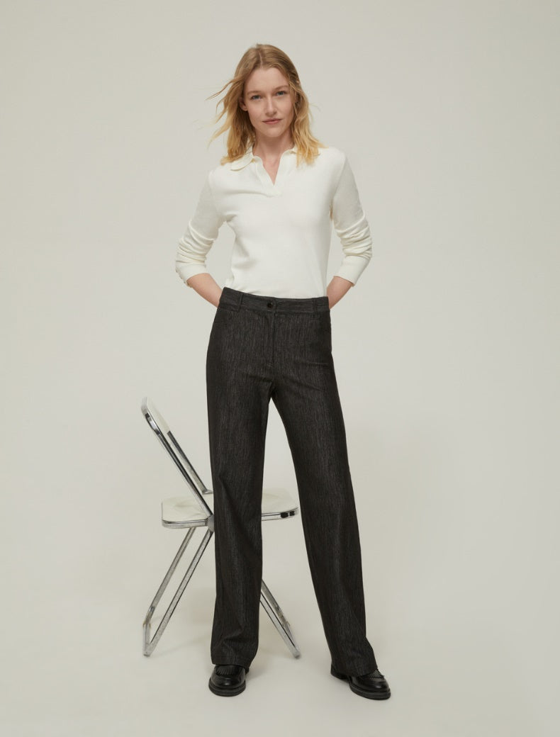 Pennyblack - Jeans straight leg in jersey, nero.