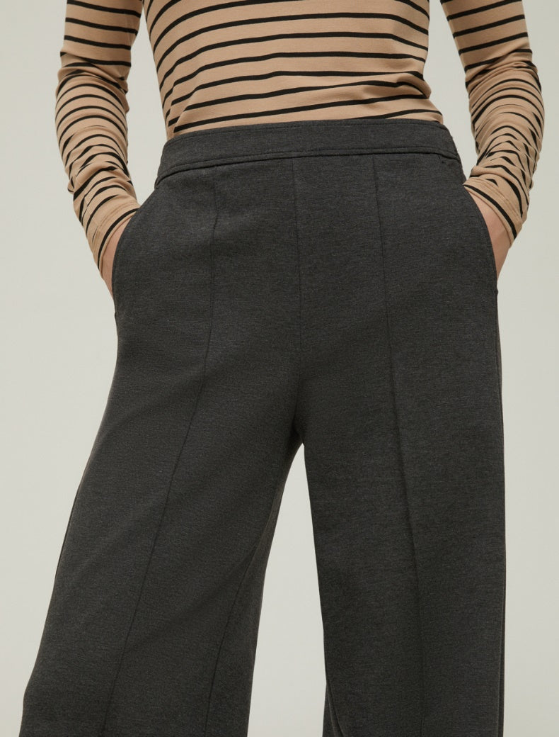 Pennyblack - Pantaloni ampi in jersey grigio melange