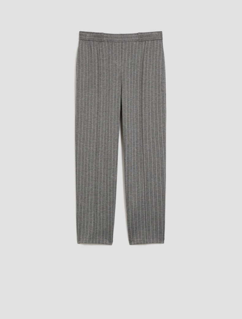 Pennyblack - Pantalone in jersey in blend di viscosa strech, gessato, gamba morbida, leggermente affusolata, vita regolare con elastico interno, tasche inserite ai fianchi.