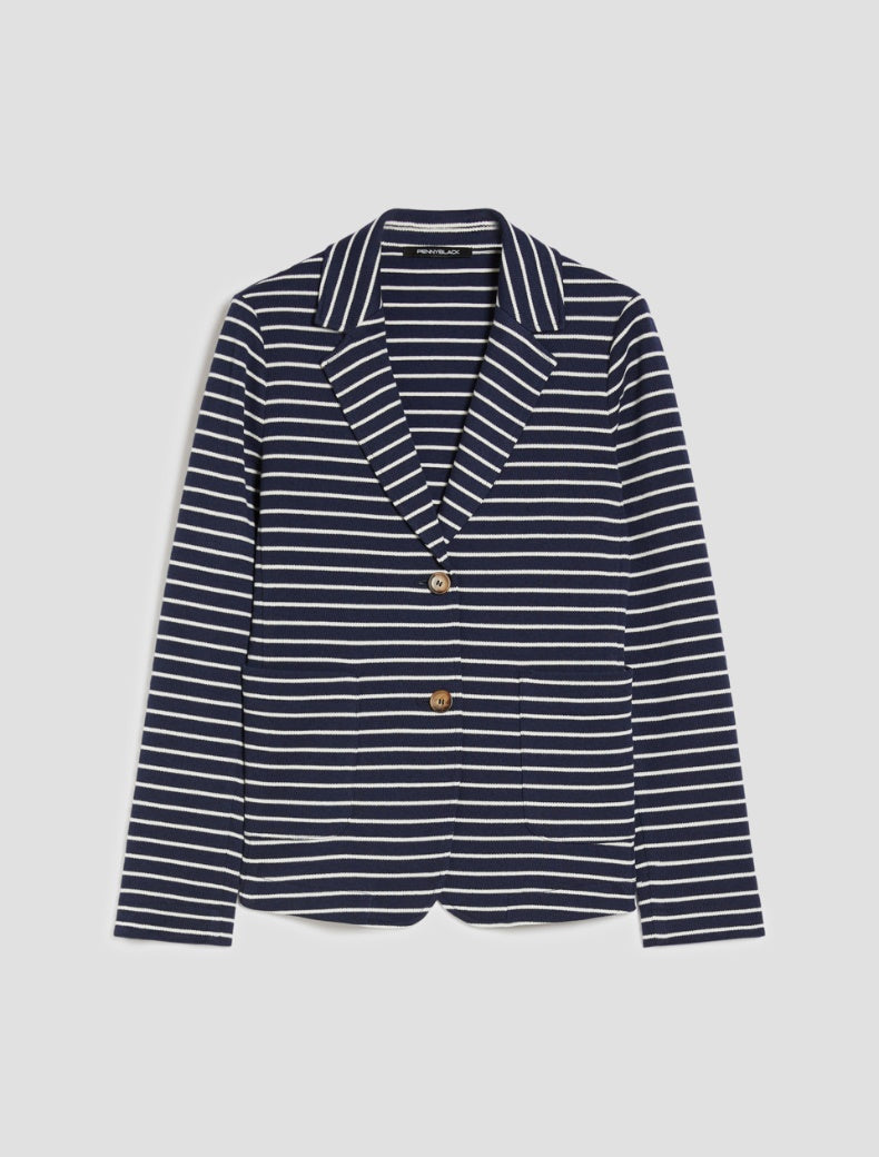 Pennyblack - Blazer in jersey pique', bianco e blu