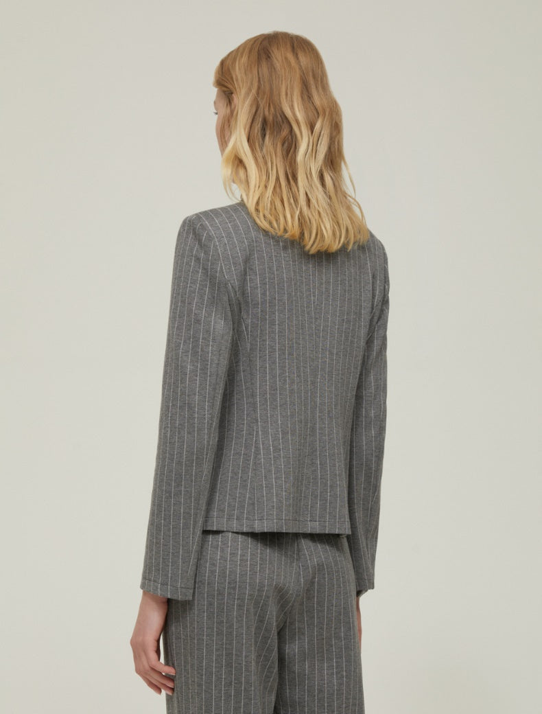 Pennyblack - Giacca slim in jersey gessato, grigio, taglio slim,monopetto a due bottoni,collo a rever, tasche applicate sul davanti,sfoderato.