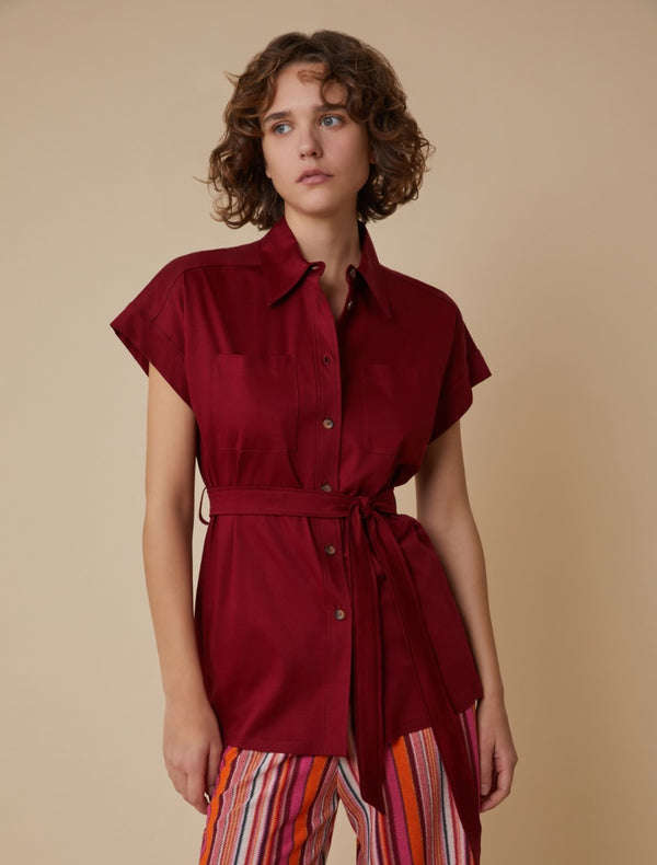 Pennyblack - Camicia in jersey di cotone, rosso india - shopmonicamoda