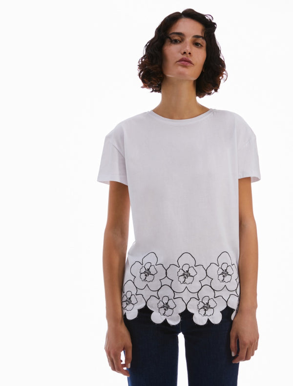 Pennyblack -T- shirt girocollo bianca in jersey di cotone, maniche corte, taglio diritto e morbido - shopmonicamoda