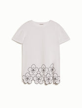 Carica l&#39;immagine nel visualizzatore di Gallery, Pennyblack- T-shirt girocollo bianca in jersey di cotone, maniche corte, taglio diritto e morbido

