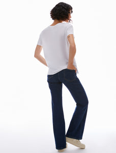 Pennyblack- T-shirt girocollo bianca in jersey di cotone, maniche corte, taglio diritto e morbido