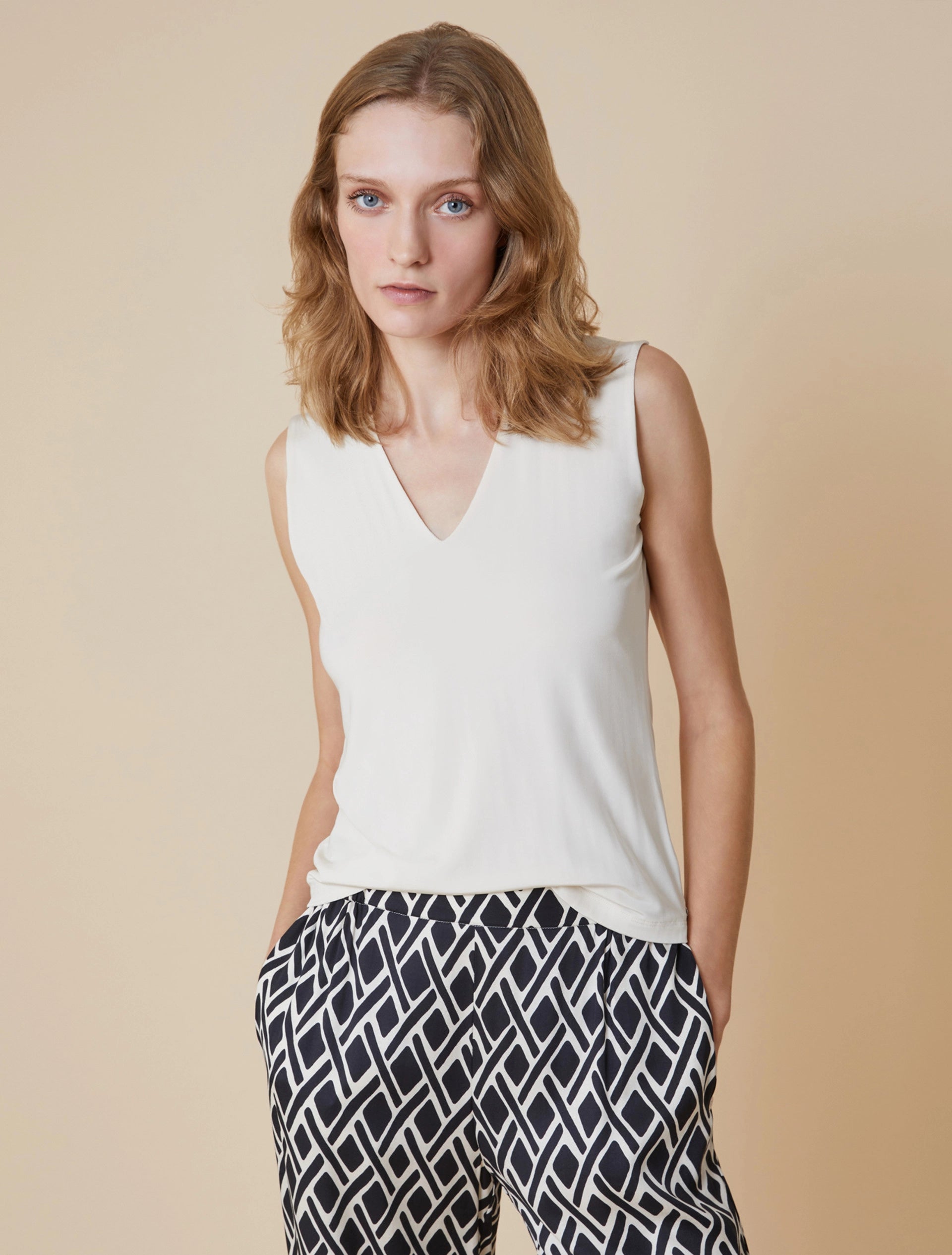 Pennyblack - Top in jersey fluido, avorio