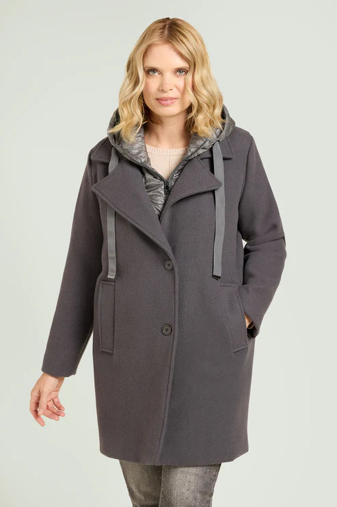 Luisa Viola - Cappotto con cappuccio in nylon