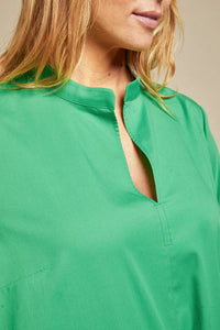 Luisa Viola - Camicia in cotone stretch, verde menta.