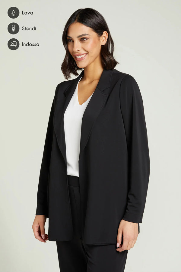 Luisa Viola - Giacca fluida in jersey blu.