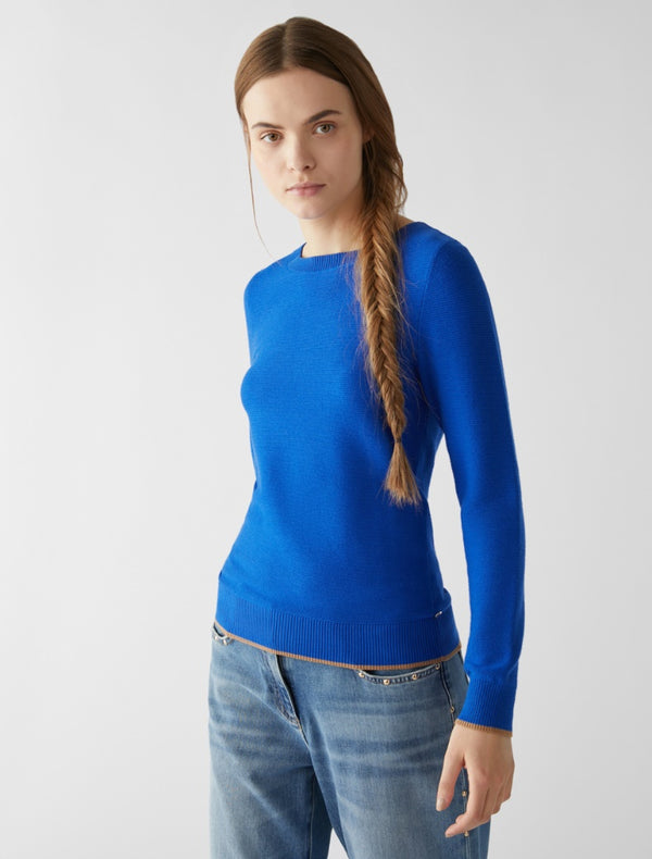 Pennyblack - Maglia slim, scollo a barchetta, bluette - shopmonicamoda