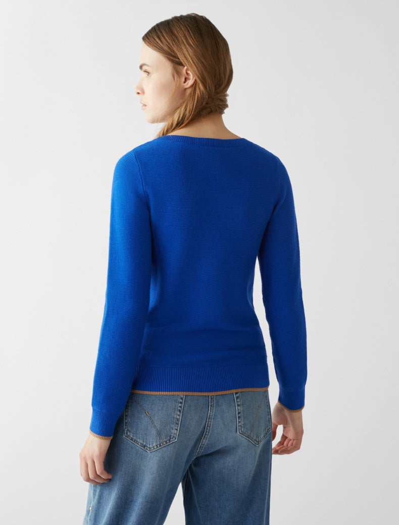 Pennyblack - Maglia slim, scollo a barchetta, bluette - shopmonicamoda