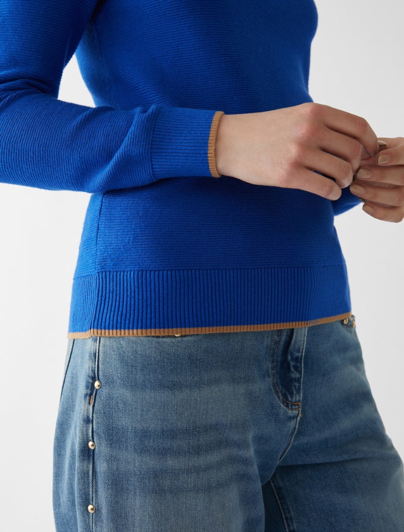 Pennyblack - Maglia slim, scollo a barchetta, bluette - shopmonicamoda