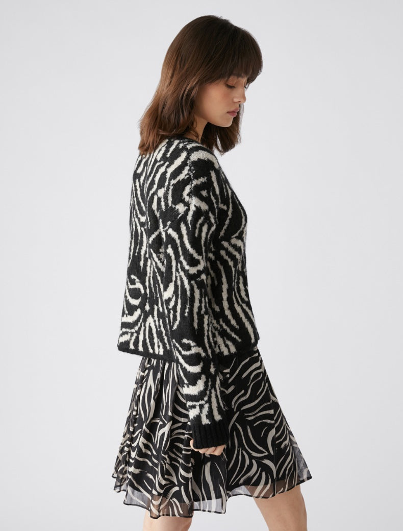 Pennyblack - Maglia jacquard, nera e sabbia - shopmonicamoda