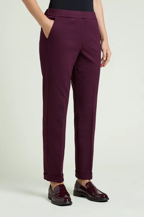 Luisa Viola - Pantaloni  pull on chinos in punto milano