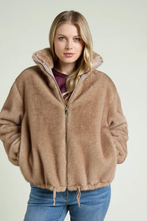 Luisa Viola - Bomber soft touch, pelliccia ecologica