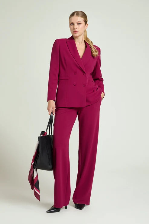 Luisa Viola - Giacca blazer doppiopetto in scuba crepe