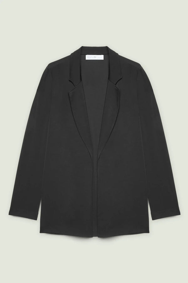 Luisa Viola - Giacca fluida in jersey blu.