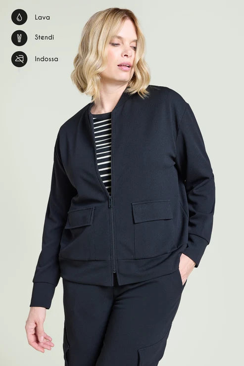 Luisa Viola - Bomber in scuba twill nera
