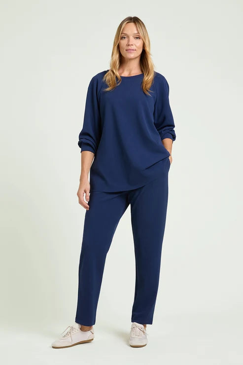 Luisa Viola - Felpa in scuba twill blu