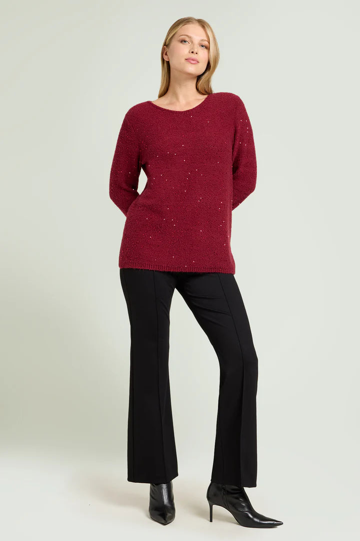 Luisa Viola - Maglia full paillettes, girocollo, punto rovescio,filo di lurex.